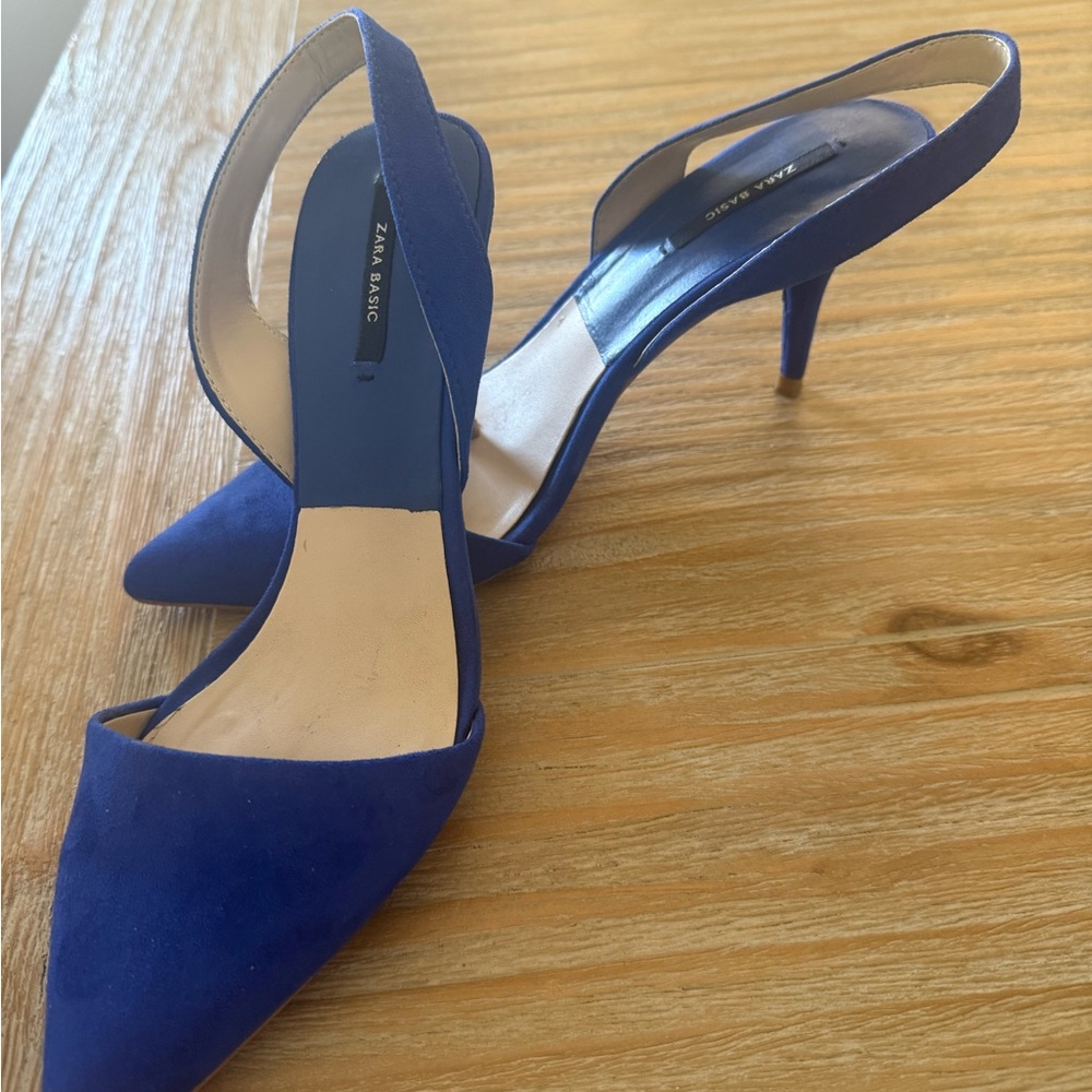 Blue Suede slingbacks